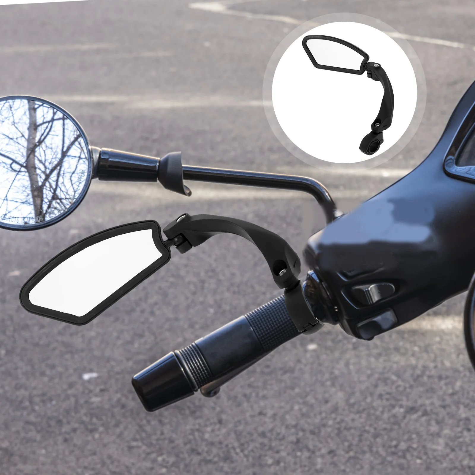 Adjustable Bicycle Rearview Mirror Rotatable Wide Angle Safe Handlebar Mirror for Mountain Road Bike Cycling Rear View
