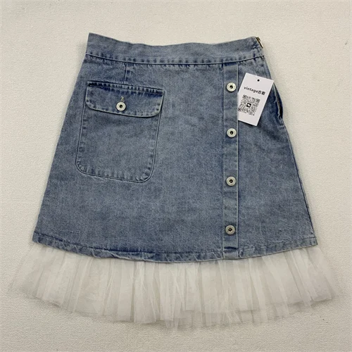 Vintage waed denim saia l cintura retro verão resistente ao desgaste algodão adolescentes ci viajando touring saia