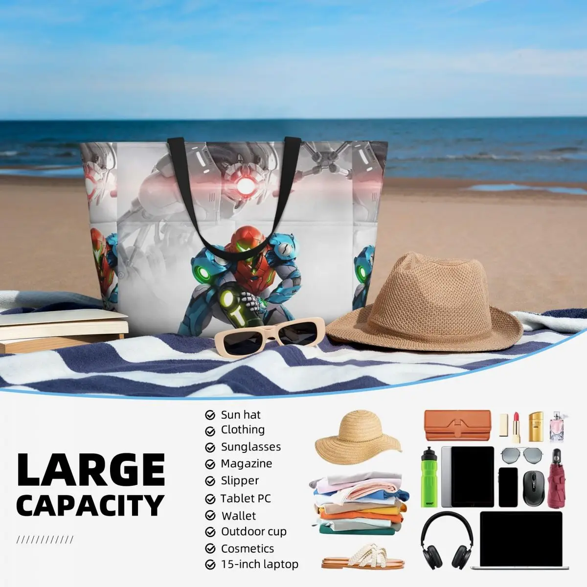 กระเป๋าโท้ทเมโทริดบีช กระเป๋าใส่ของสำหรับเล่นกีฬา โยคะ กระเป๋าเดินทางขนาดใหญ่สำหรับผู้หญิง กระเป๋าฟิตเนส