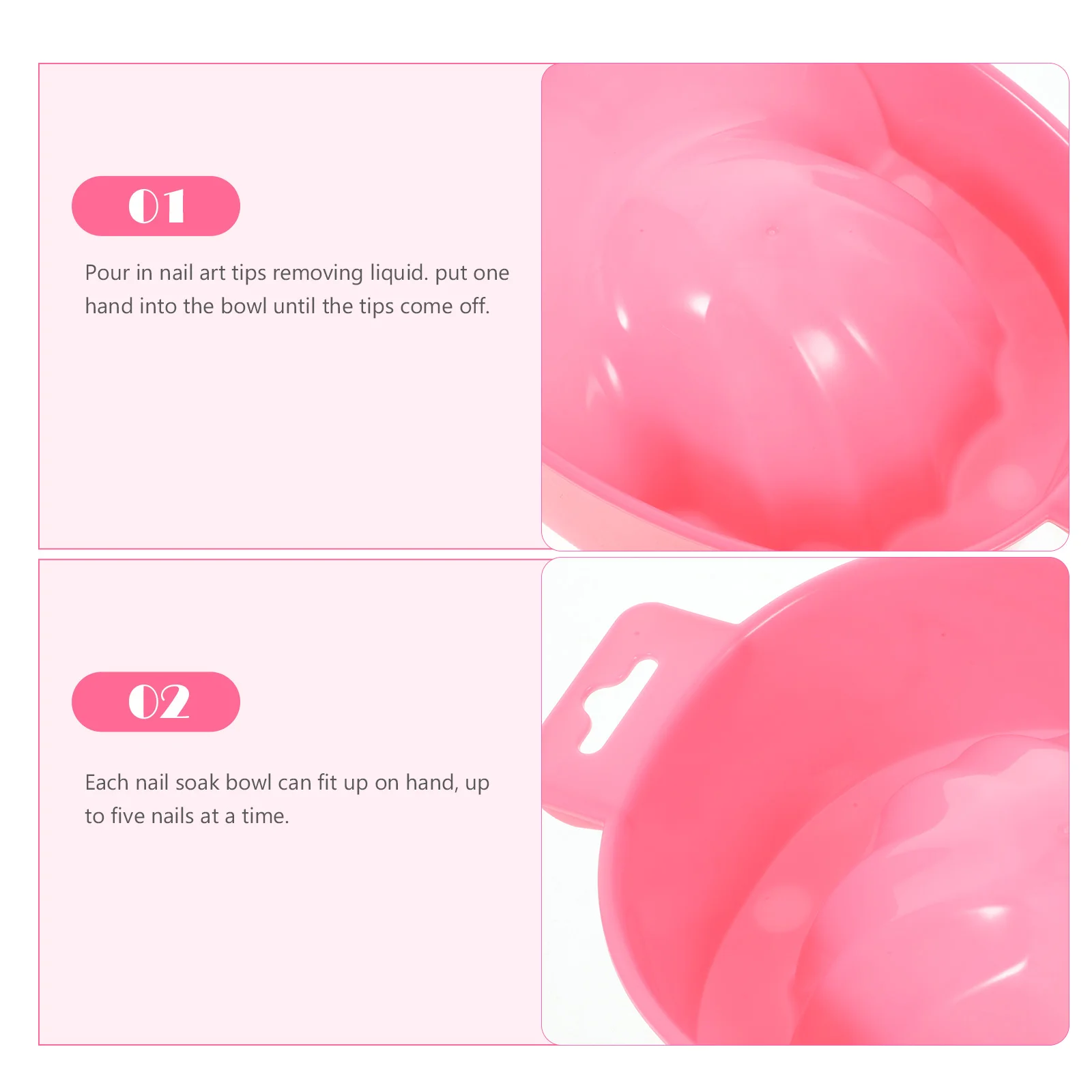 2pcs Nail Manicure Care Soak Bowl Tray Polish Remover (Random Color) Nail care bowl Manicure soak bowl