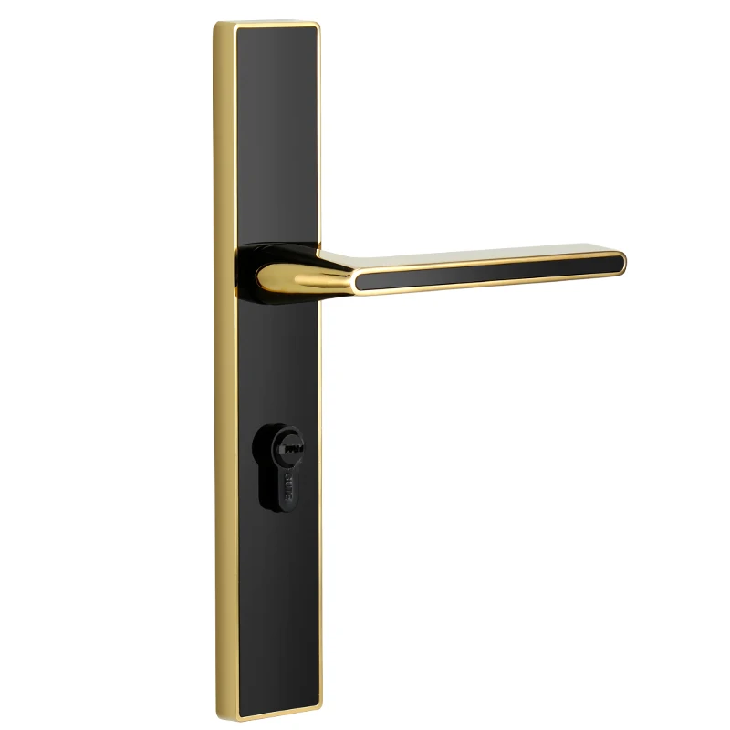 

Yy Black Golden Door Lock Indoor Bedroom Mute Room Door Bathroom Solid Wood Door Handle