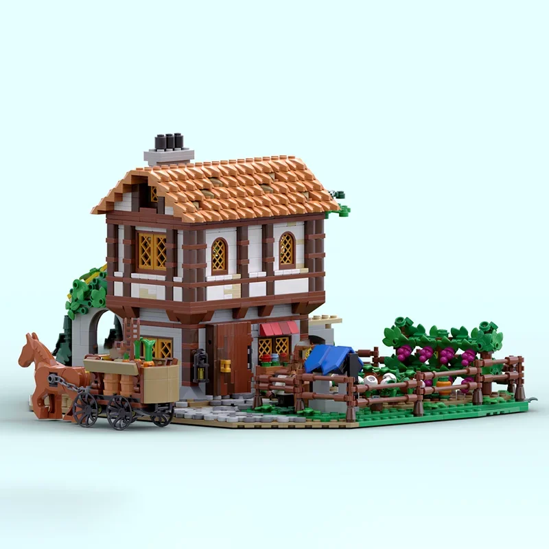 Medieval Castle Moc Building Blocks Bear Medieval Farm Technology Bricks Christmas Assembly Street View Toy Constructrion Gifts - view 6