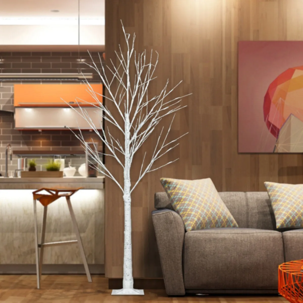 Luz de abedul blanco 96LED luces festivas para fiesta de Navidad decoración de boda 48LED luz de abedul blanca luz al aire libre