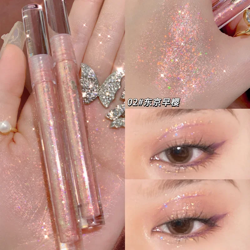 1pc Vloeibare Oogschaduw Glitter Verhelderende Pailletten Zijderups Parelmoer Eyeliner Blijvende Waterdichte Oogschaduw Party Makeup Tools