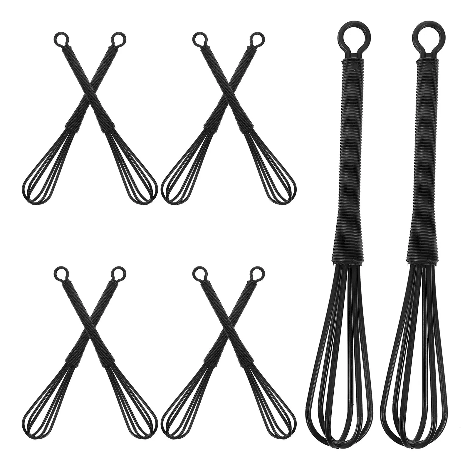 10Pcs Hair Dye Mixer Plastic Semi Automatic Stirrer Salon Barber Hair Coloring Tools Mini Whisk Color Mixing Stirring Tool