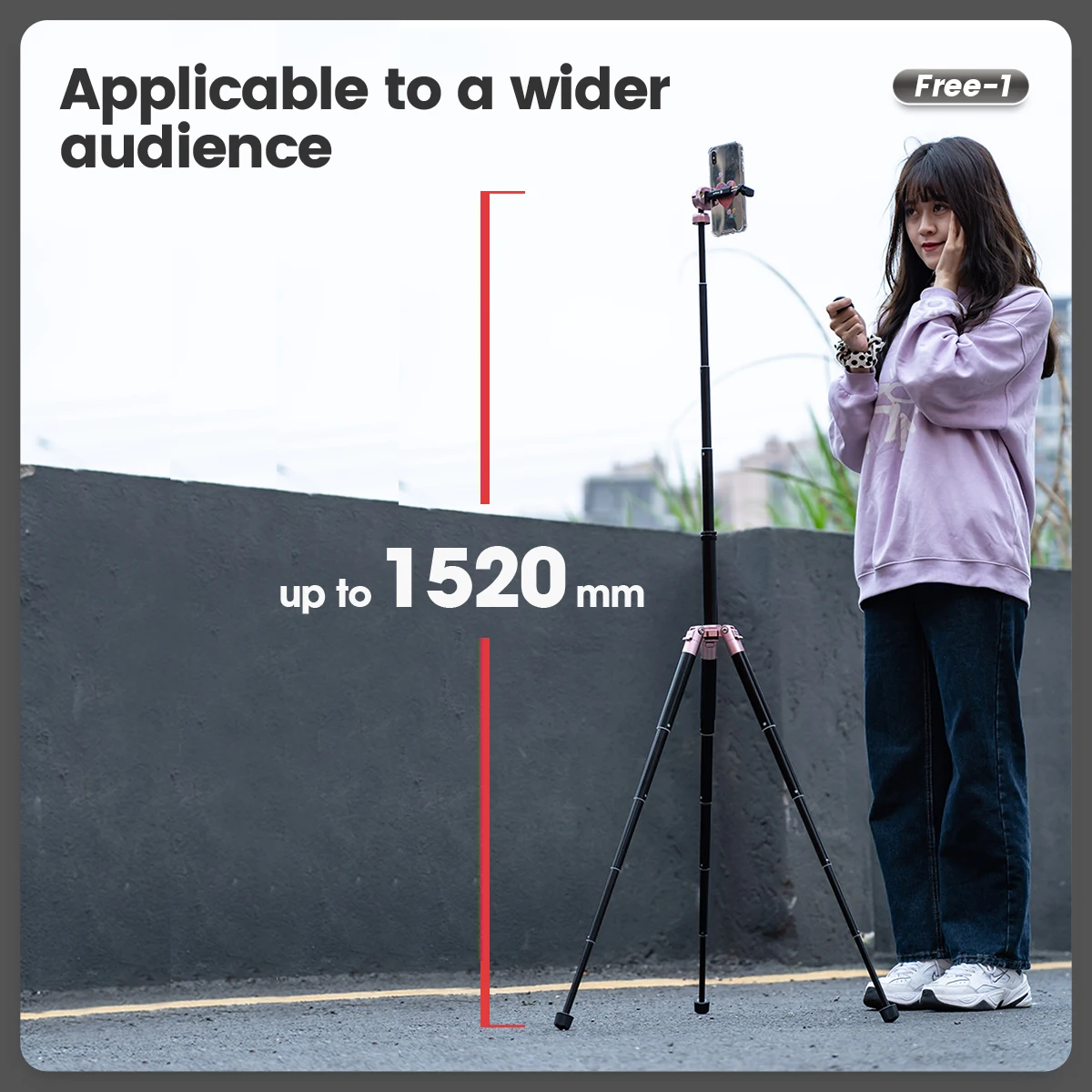 Fotopro 152CM Lightweight Compact Travel Tripod for Camera Phone Mount Detachable Selfie Stick Free-1