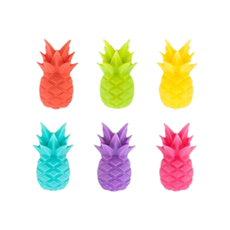 Wine Glass Markers Set of 6  Pineapple Silicone Drink Glass  Tags Sign