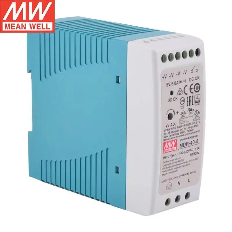 

MeanWELL MDR-40-5 5V 6A 30W Single Output Industrial DIN Rail Power Supply Brand New Original Authentic AC-DC