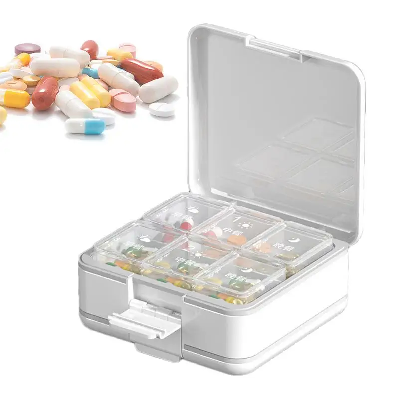 Travel Pill Box Container Food Grade Pill Dispenser & Container Weekly Pill Box Organizer With Pill Cutter And Crusher