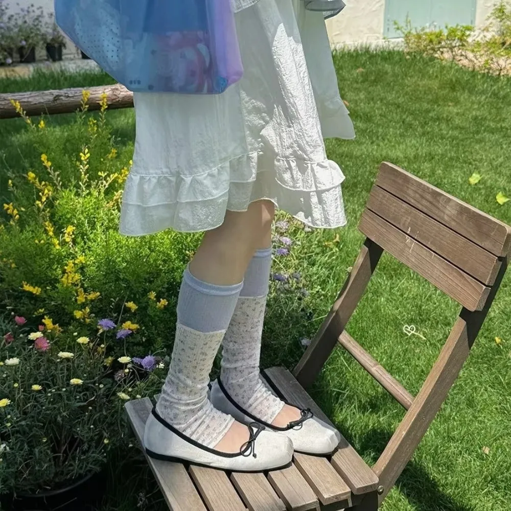 New Floral Pattern Floral Leg Warmers Soft Breathable Moisture Wicking Footed Leg Warmers Thin Floral Leg Socks Summer Outfits