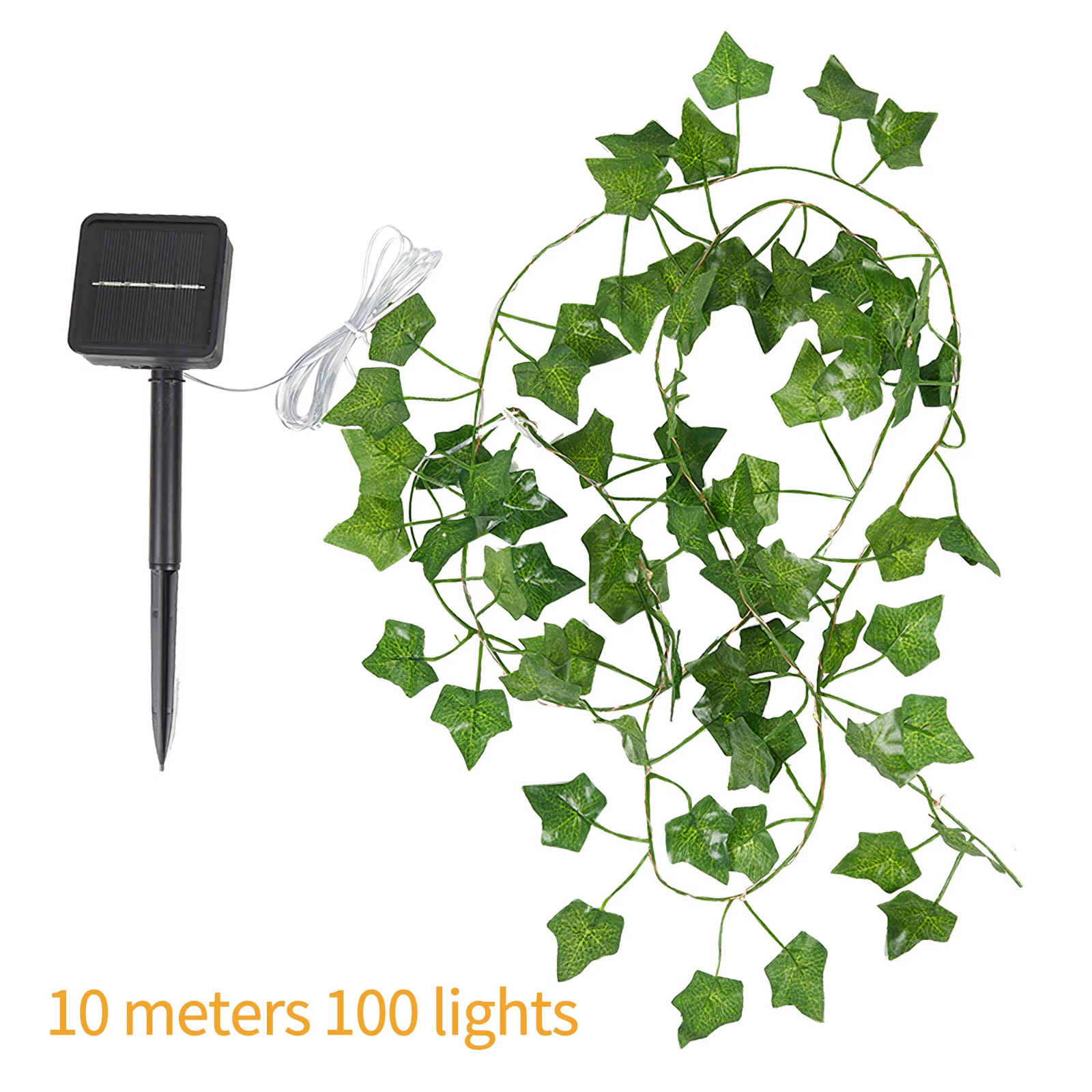 

Solar Vine String Lights Outdoor Water Resistant Ivy Lights LED Artificial Rattan Green Plant Decoration Maple Leaf Garland Lamp