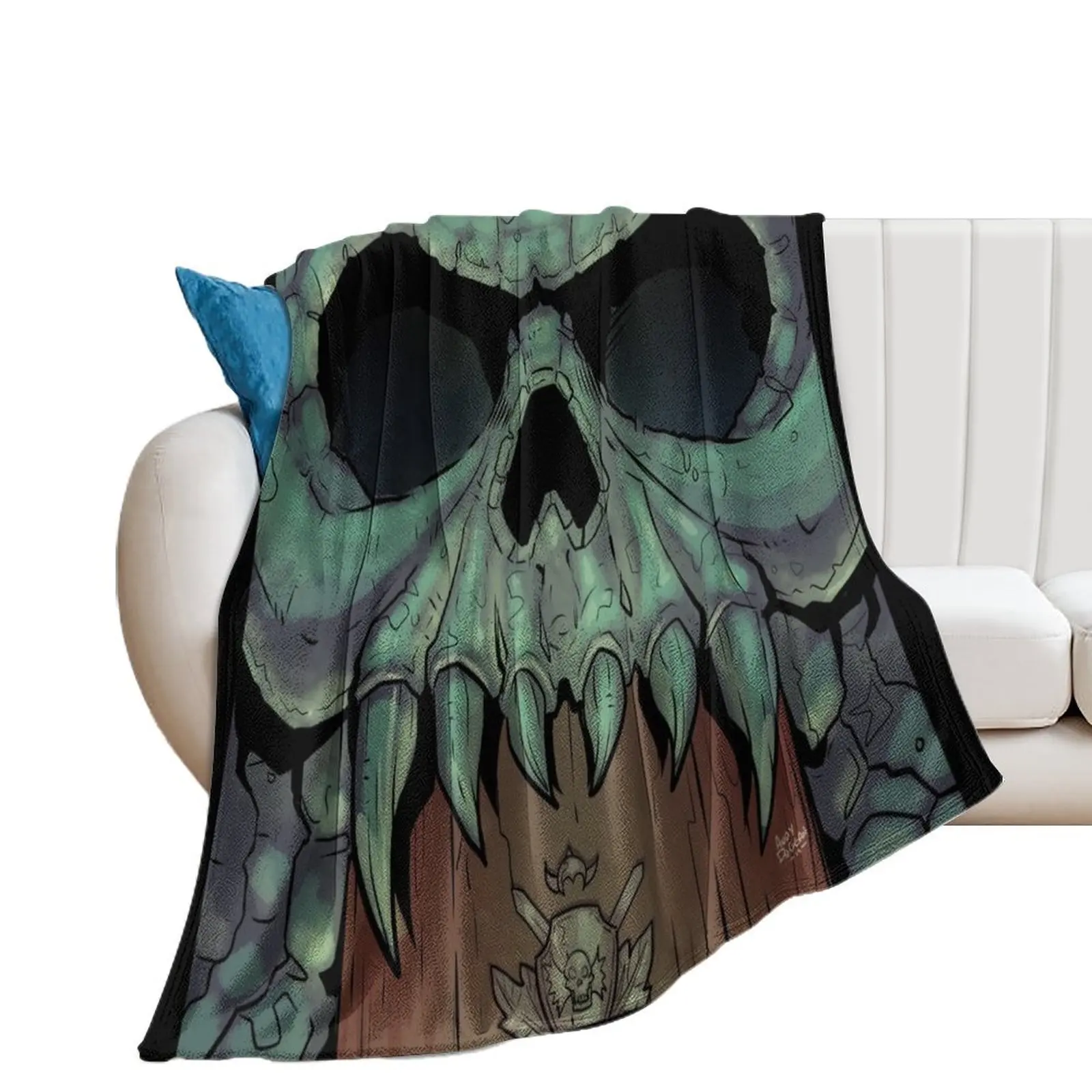 Castle Gray fantasy skull Throw Blanket Bed Luxury Brand Stuffeds Shaggy Blankets