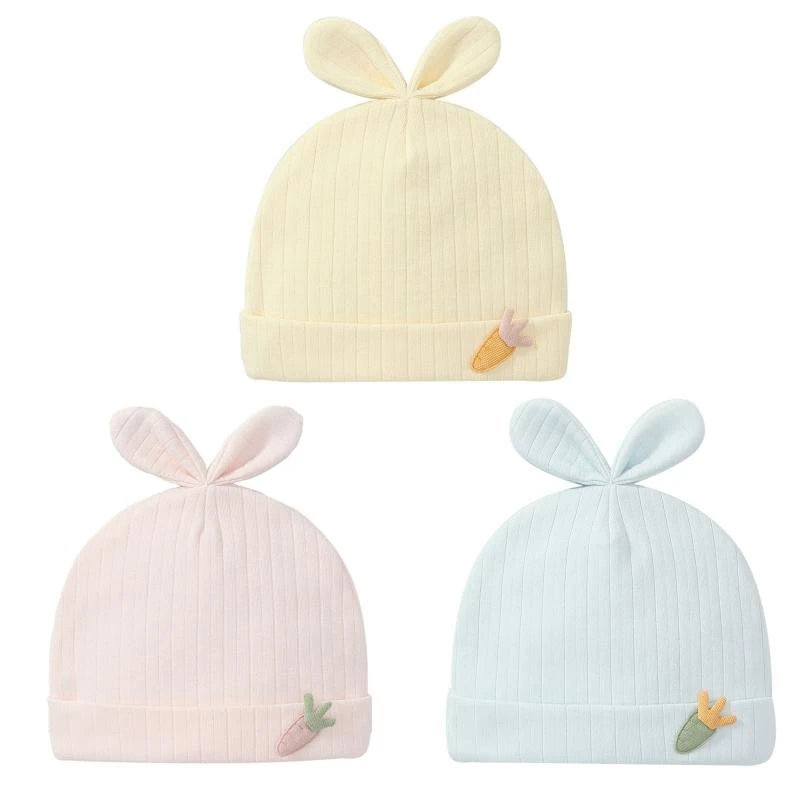 

M76C Elastic Baby Beanie Hat Cap for Boy Girls 0-3Month Newborn Comfortable Headdress
