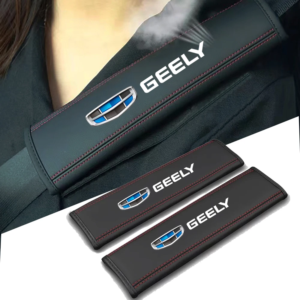 1Pcs Car Seat Belt Safety Belt Shoulder Cover Protection Seat Belt Pads For Geely Atlas Boyue NL3 EX7 X7 EmgrandX7 SUV GT GC9