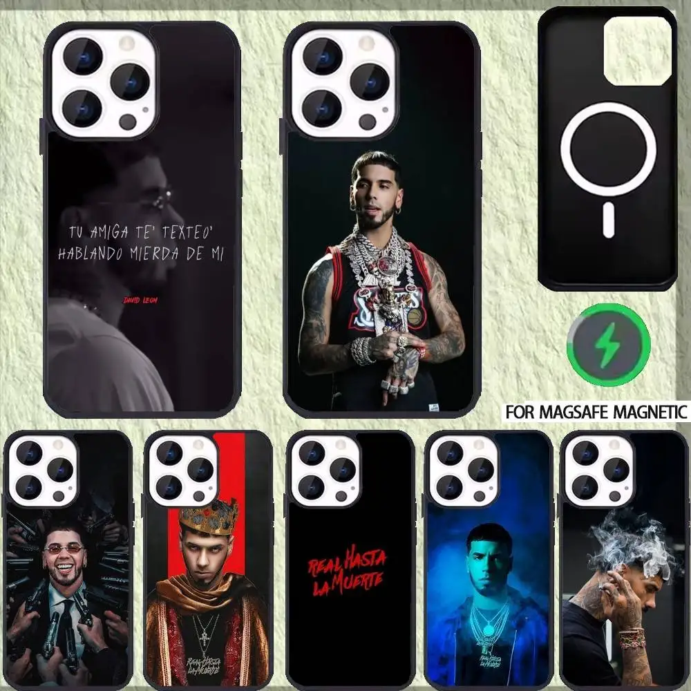 

A-Anuel Real Hasta La M-Muerte Phone Case For iPhone 17 16 15 14 13 12 Pro Max Plus for Magsafe Mirror Wireless Magnetic Cover