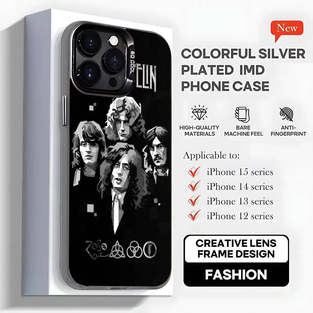 L-Led Z-Zeppelin Phone Case For iPhone 16,15,14,13,12,11,Mini,Pro,MAX,plus,Black Matte Shockproof Cover - Image 2