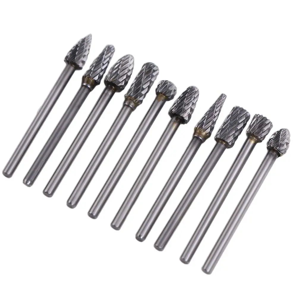 

Набор из 10 прецизионных мини-фрез из карбида вольфрама, твердосплавные, с хвостовиком 6 мм, для промышленного использования, роторные, для обработки дерева