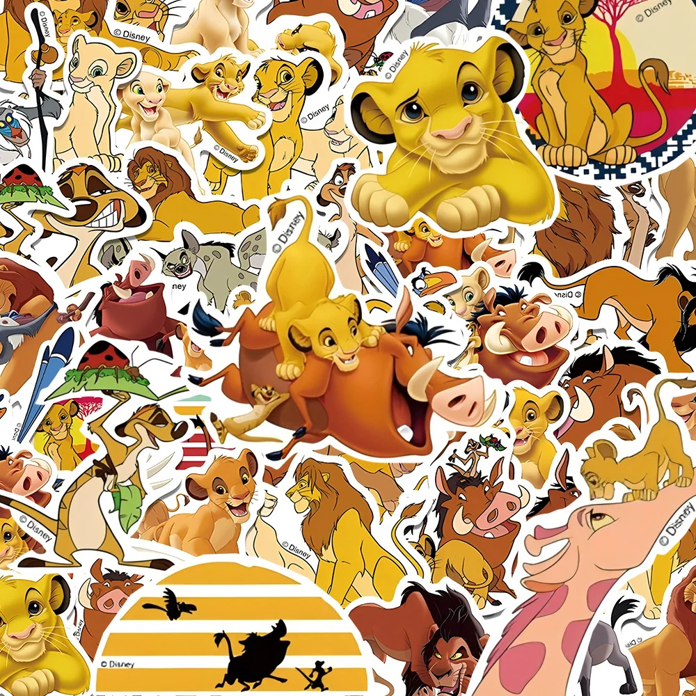 50 Stück Disney-Film Der König der Löwen Aufkleber Kawaii Simba Cartoon-Aufkleber Graffiti Gepäck Handy Graffiti Dekoration Aufkleber Spielzeug