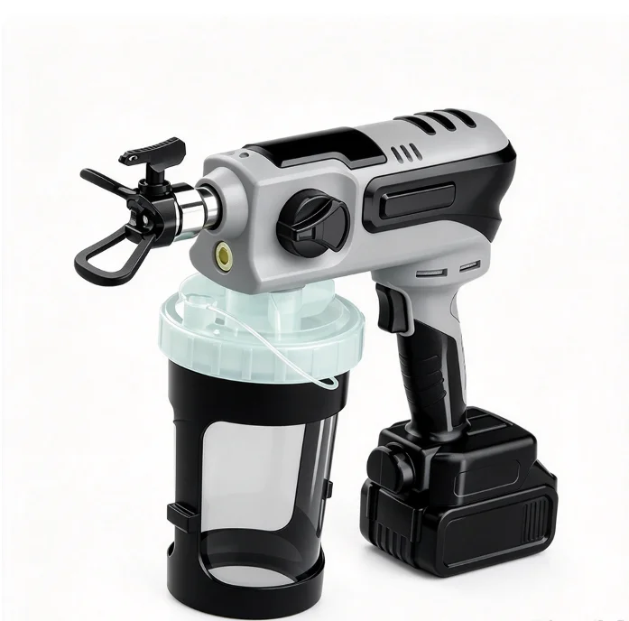 DIY Cordless Paint Sprayer Handheld High Pressure Airless Electric Lithium Battery Spray Gun Small Home Wall Latex Coating Machi