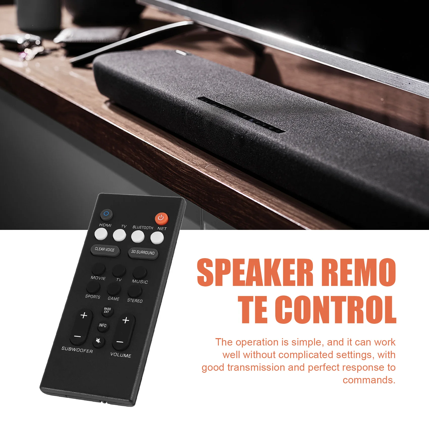 BISMZ Fernbedienung ABS Lautsprecher Ersatzfernbedienung für Yamaha YAS-209 YAS-109 Lautsprecher