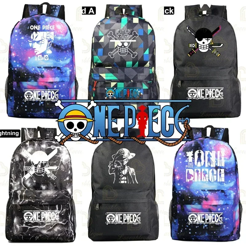 Roronoa Zoro One Piece Ruffy Rucksack Bunte Jungen Mädchen Kapazität Schüler Jungen Mädchen Cartoon Wasserdichte Schultaschen