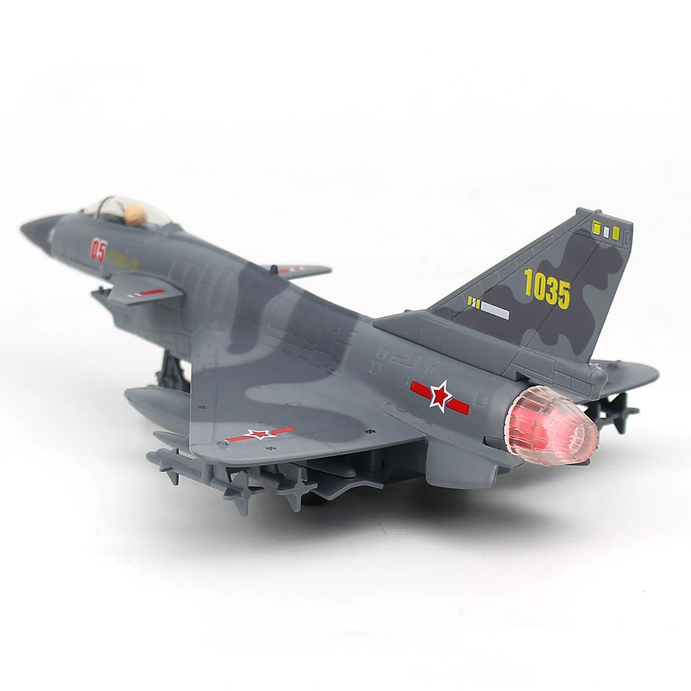 1 قطعة الصوت والضوء 1/100 مقياس J-10 التراجع الطيران الطائرات العسكرية المقاتلة نموذج ثابت عرض الأطفال أطفال هدايا عيد الميلاد