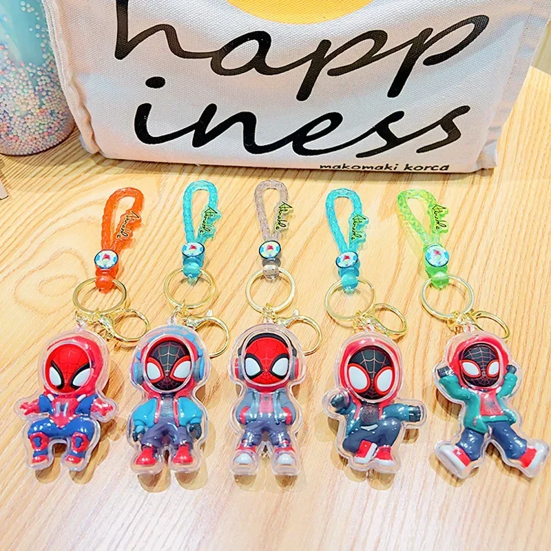 Marvel Spider-Man Key Ring Miniso Anime Cartoon Fashion Superheroes Keychain Schoolbag Decoration Charm Ornaments Holiday Gifts