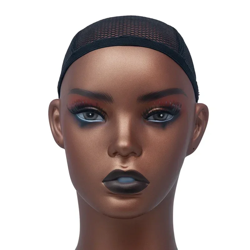 African American Female Wigs Display Manikin Head Realistic Mannequin Dummy Head with Shoulders for Wigs Hats Jewelry Display