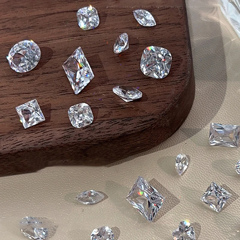 5 قطع تألق شفافة الزركون مسمار الفن لامعة واضحة وأشار أسفل كريستال 3d Diy مانيكير الديكور الملحقات #5