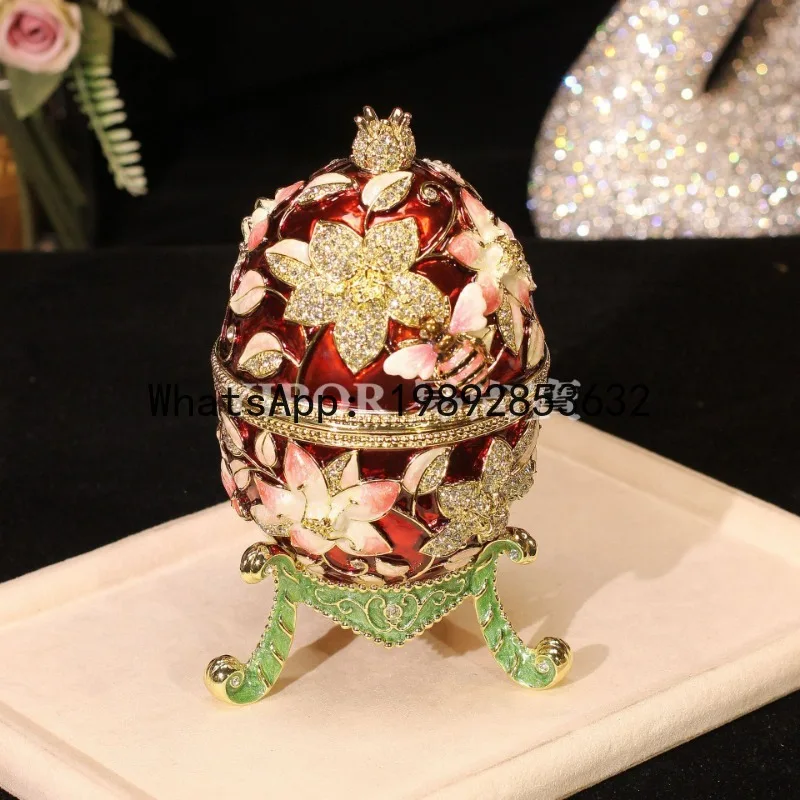 

6. Metal enamel jewelry box European handicrafts bee big egg egg ornament jewelry box