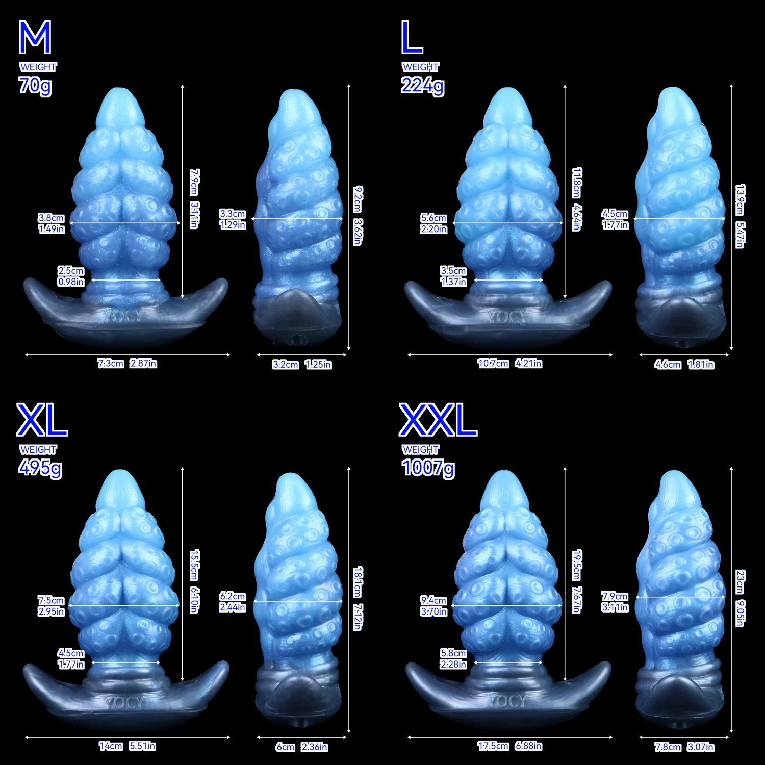 ELKKOST الأزرق سيليكون بعقب المكونات مع ذيل كبير حجم S M L XL XXL التحكم اللاسلكي هزاز قضيب جلدي يمكن ارتداؤها الشرج ألعاب جنسية #4