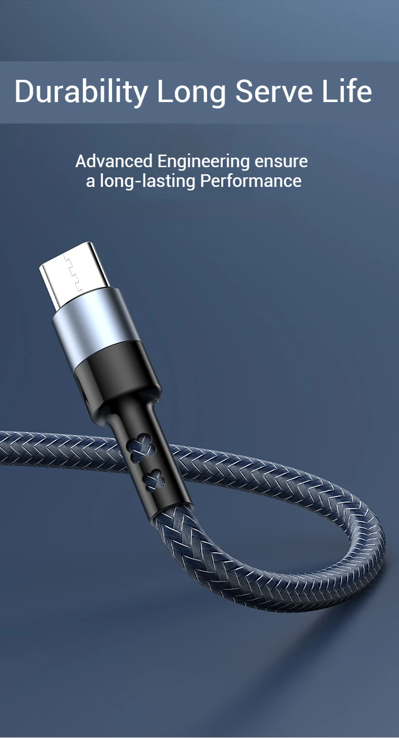 3 In 1 USB Fast Charging Cable 1.2M/2M Type C Micro IOS Multi Charger Cable for Huawei Samsung Nylon Braided Cord