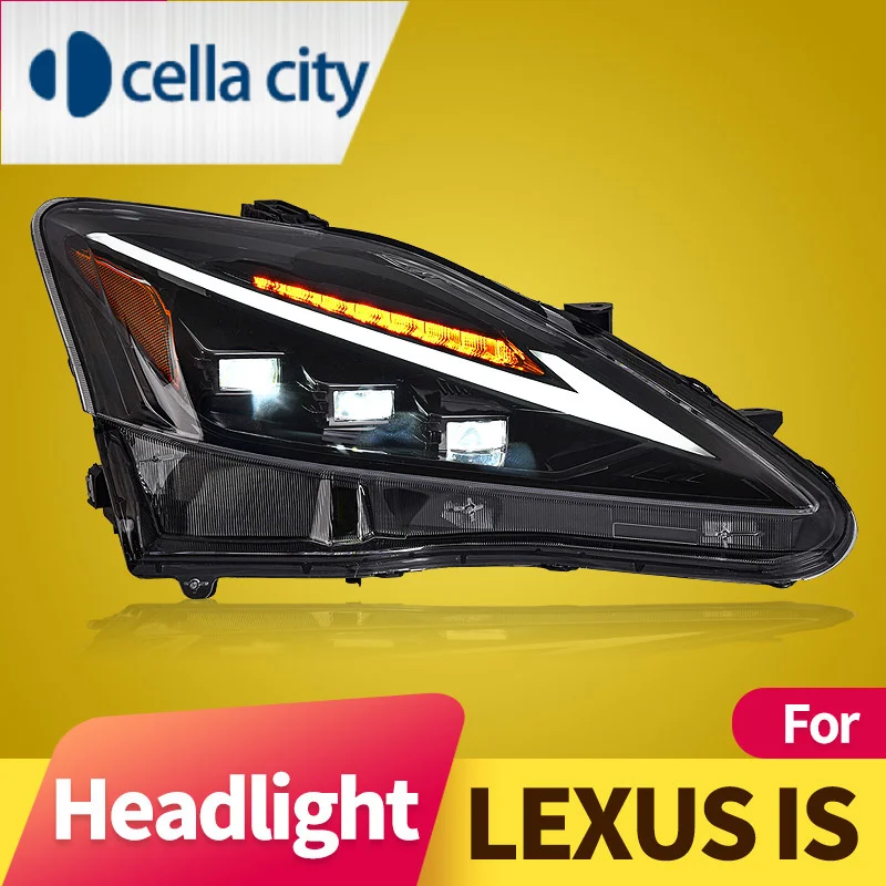 

Headlight Assembly for LEXUS IS 2006-2012 LED DRL LED Dual Beam Lens LED Sequential Turn Signal