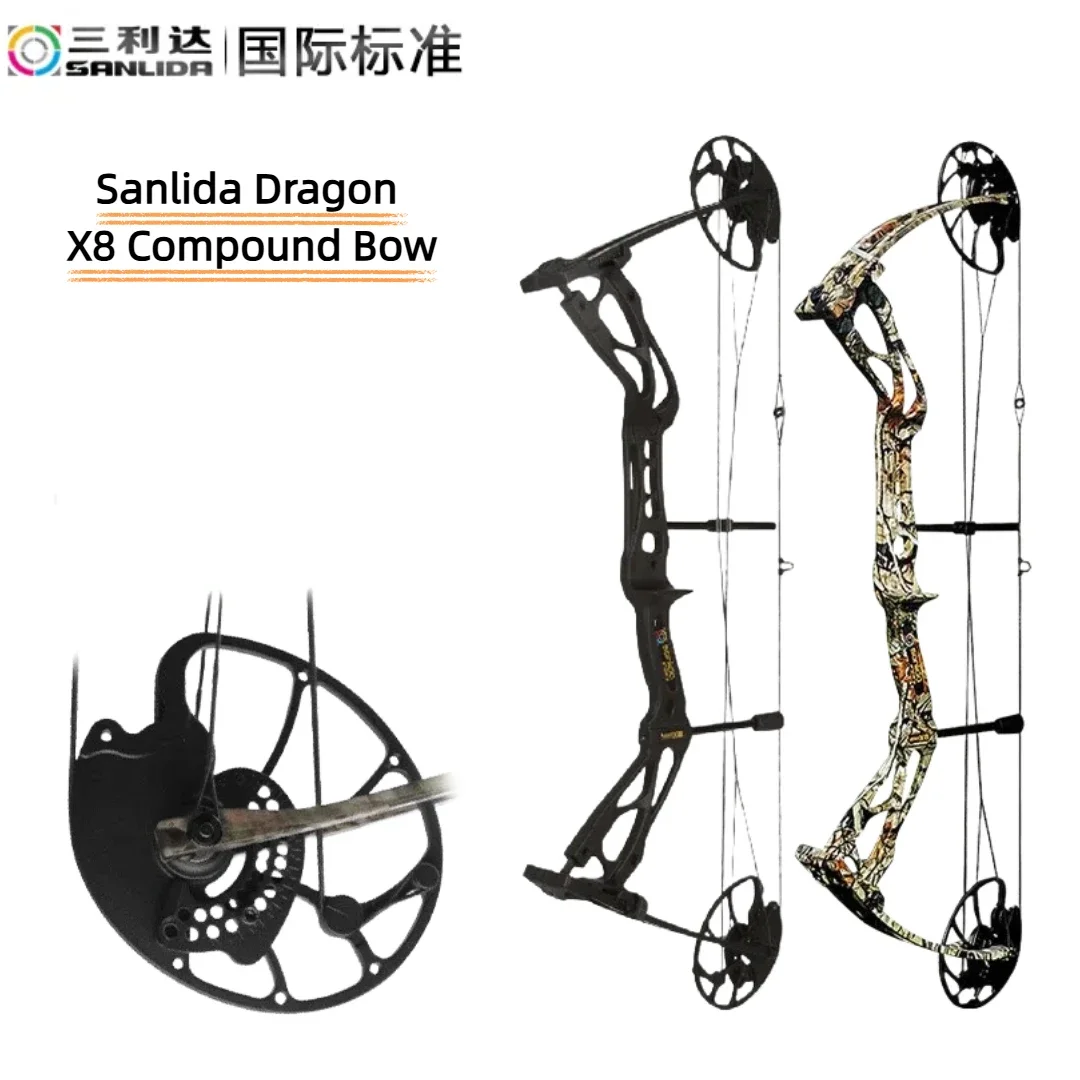 Sanlida Dragon X8 طقم القوس المركب للصيد والرماية 0 ~ 60 رطل قابل للتعديل رسم الوزن الرماية في الهواء الطلق القوس الرياضي