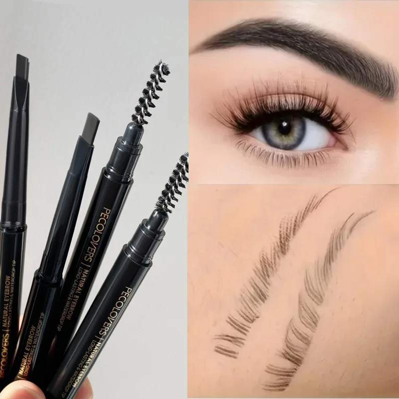 2pcs 검은 양방향 눈썹 연필, 필러 눈썹 연필, 방수 및 땀 방지, 눈썹 연필 눈썹 화장품