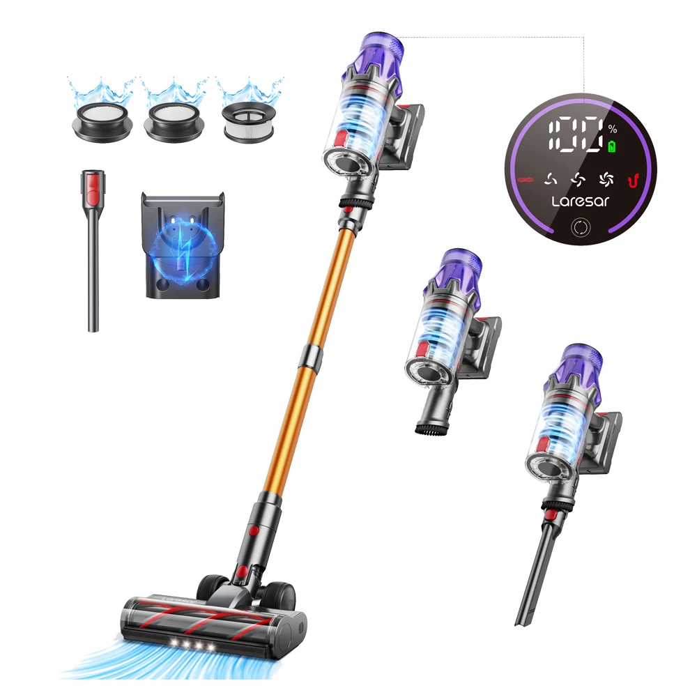 Laresar V7 500W 50000PA Suction Power Cordless Vacuum Cleaner Handheld smart Home appliance Removable Battery Dust Cup