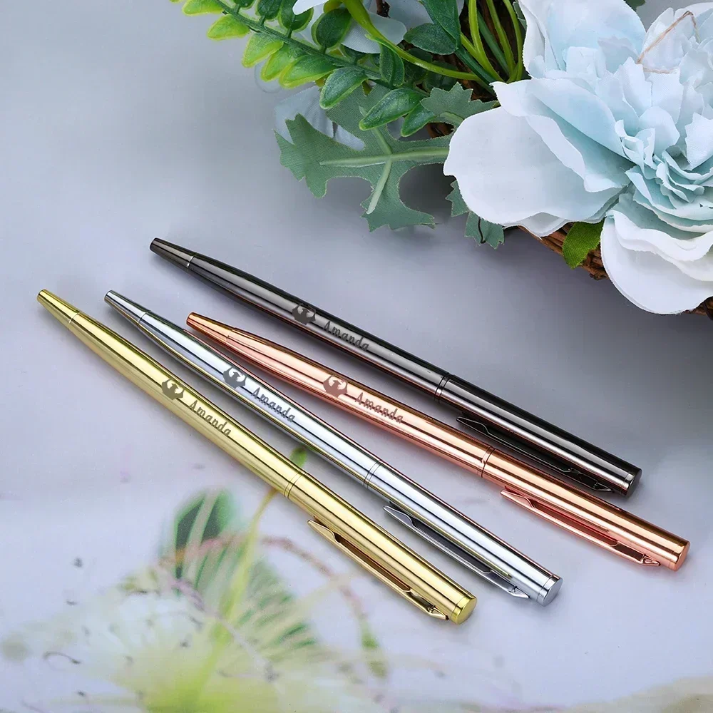 Custom Name Metal Pen Graduation Gift Advertising Ballpoint Pen Signature Pen Personalized School Office Supplies Wholesale