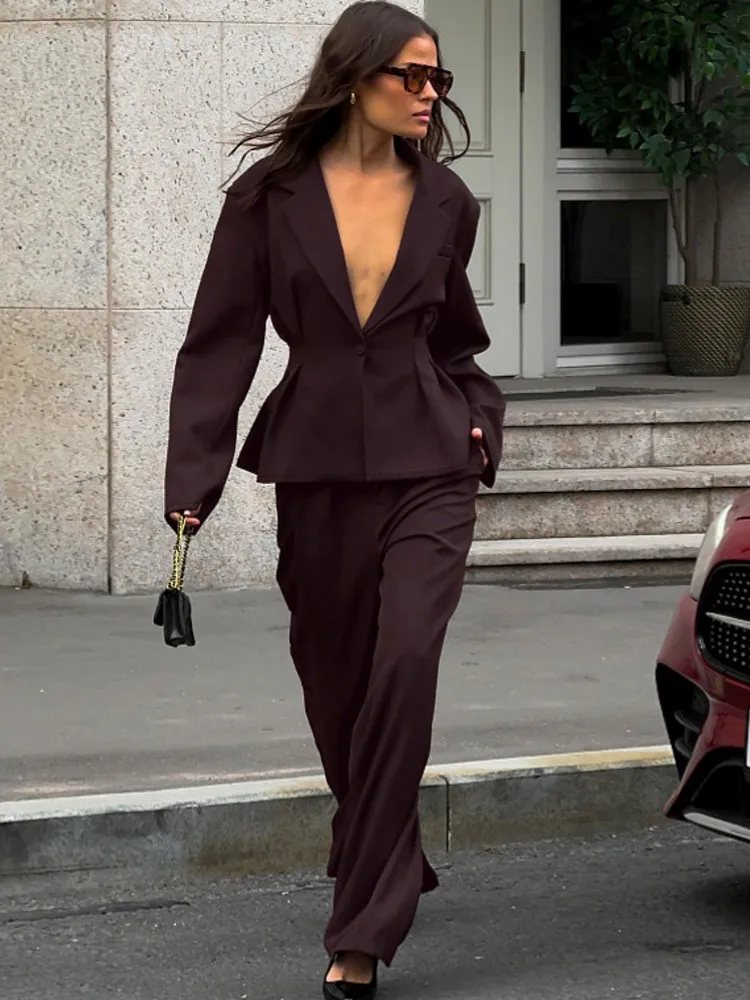 2026 مجموعة أزياء للنساء 2 قطعة مجموعات جديدة مطابقة قطعتين مجموعات طويلة الأكمام السترة بلوزات وسراويل الدعاوى وتتسابق الملابس