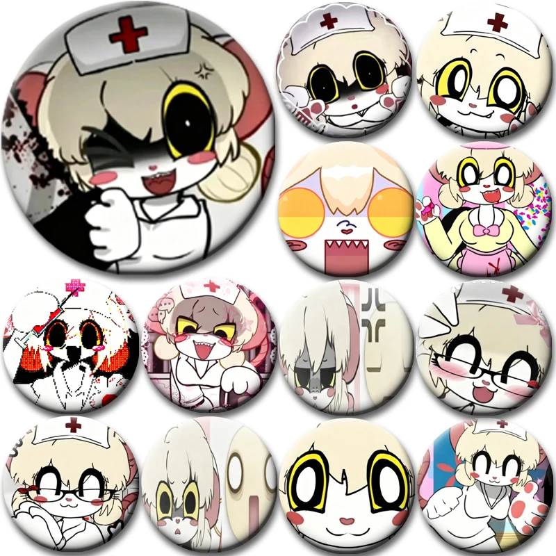 Anime Cartoon Character Peripheral Creative Brooches Terrible Mouse Lorna Button Pins Handmade Round Badge for Clothes Bag Decor
