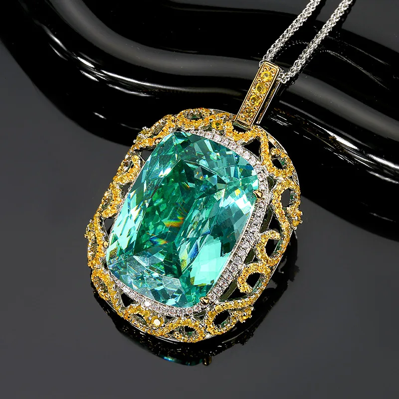 5A Garde Big Pendant Necklace 20*28mm Stone Piercing Pendants with 55cm Chain Fashion Accessories Jewelry