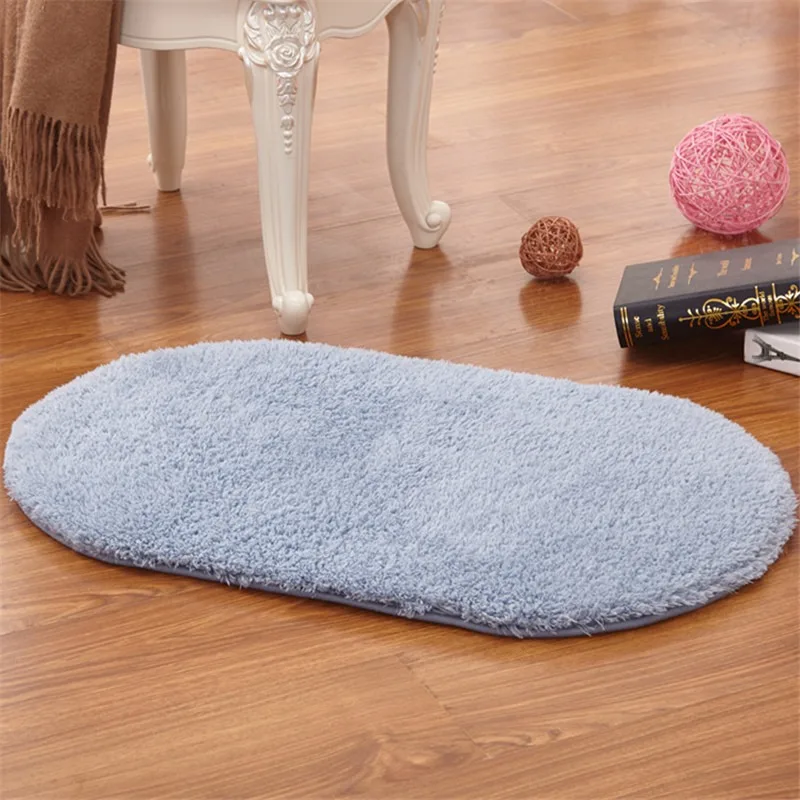 

Thickened oval bathroom door absorbent floor mat bedroom non-slip kitchen bathroom door plush non-slip floor mat