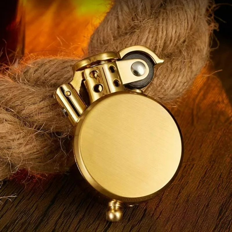 

Креативная ретро-зажигалка с эффектом песочного колеса, круглая металлическая керосиновая зажигалка, подарок для мужчин, аксессуар для курения