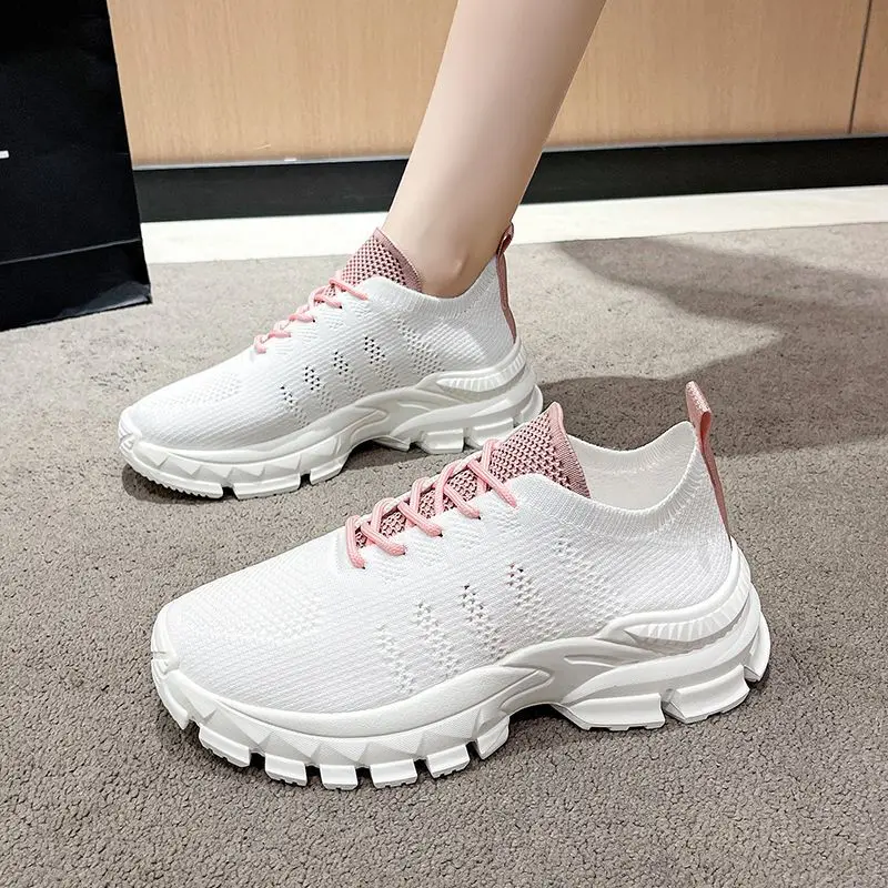 

​Women's Mesh Ventilated Sports Shoes 2025 Summer New Design Knitted Korean Style Versatile Non Slip Casual Sneakers