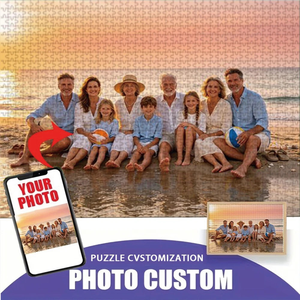 35/300/500/1065pcs Personalized Custom Photo Puzzle Family Photos Custom Photo Portrait Puzzle Handmade Birthday Gift