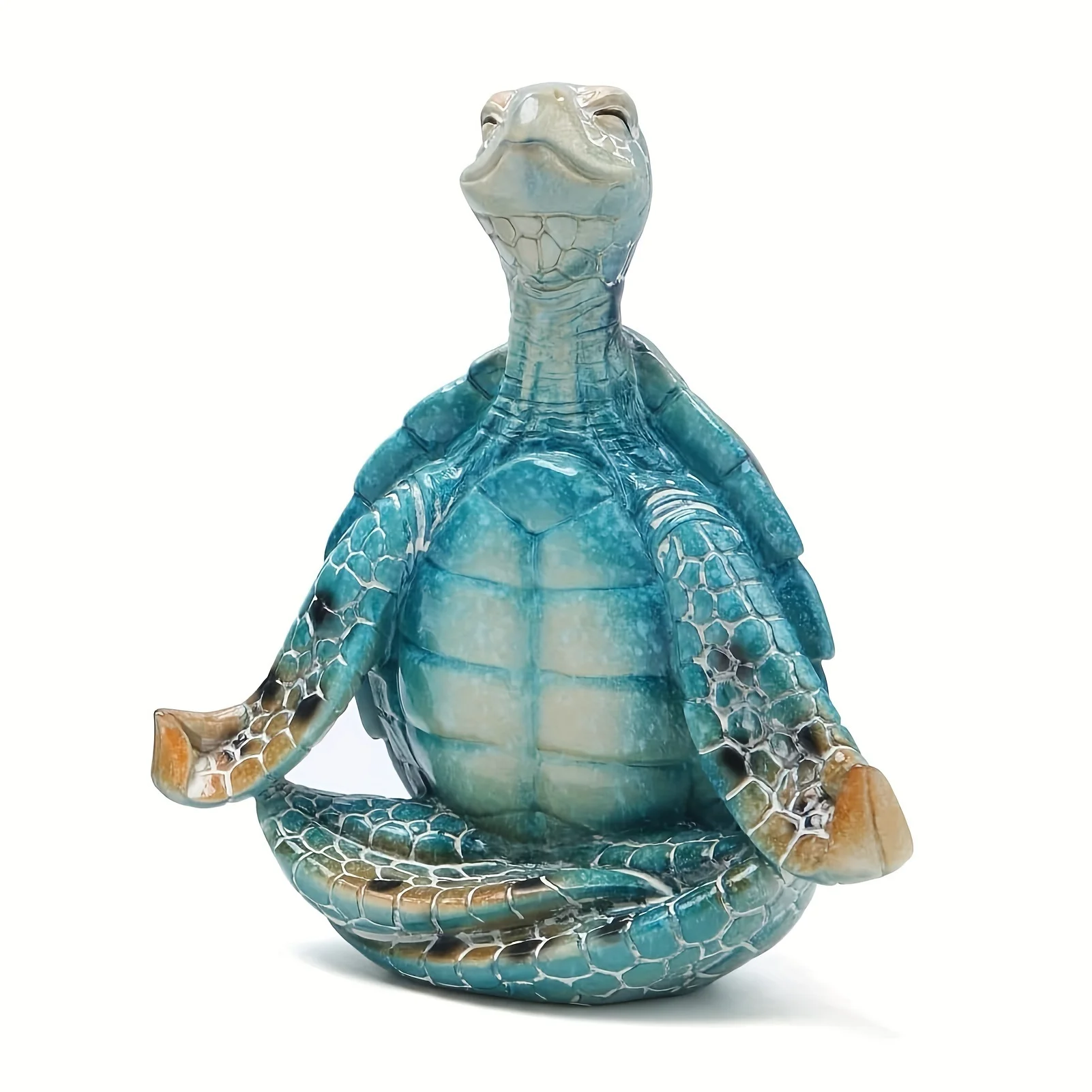 Creative Art Resin Craft Design Of A Meditation Sea Turtle Sitting On A 3.15*4.33*6.3 Inch Turtle Courtyard  Decoration