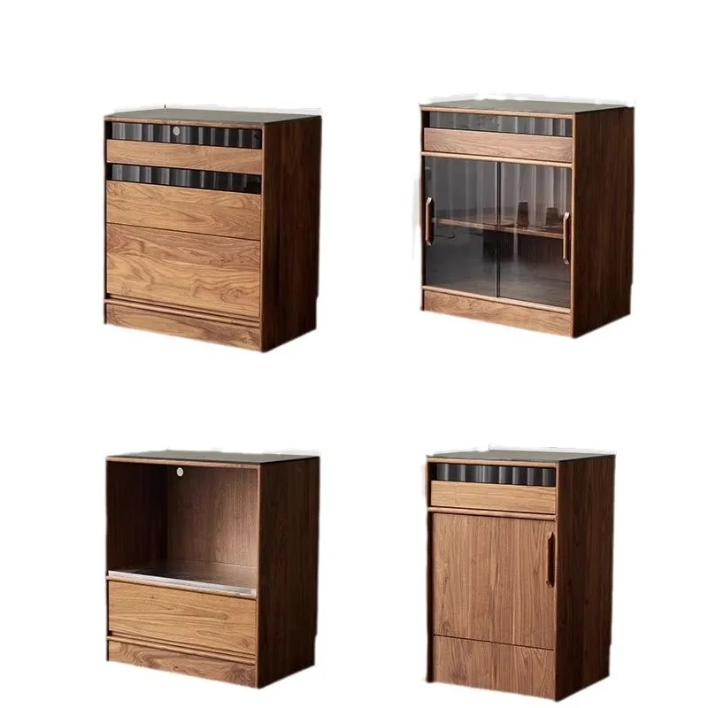

Black walnut combination side cabinet low cabinet solid wood storage cabinet locker
