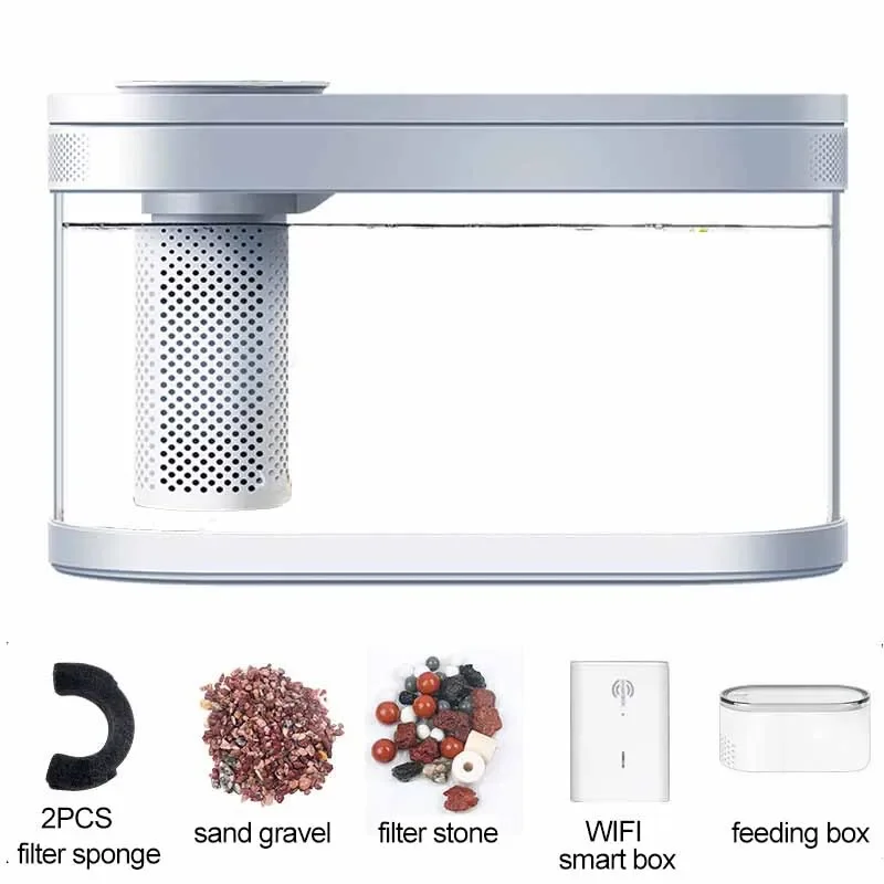 NONE Smart Aquarium für Xiaomi Mijia Mihome App Amphibien Öko Aquarium Pro Wifi Box C180 Auto Feeder RGB Beleuchtung arbeitet Aquarium 4