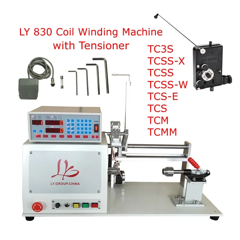 

LY 830 New Computer Automatic Coil Winder Winding Dispenser Machine for 0.04-1.20mm Wire with Tensioner TC3S TCSS-X TCSS TCM