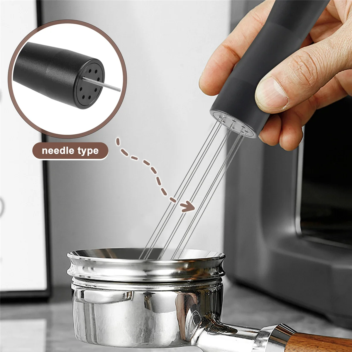 Мешалка для кофе эспрессо, игла, ручные темперы, инструмент WDT, инструмент для распределения эспрессо-бариста, инструмент для распределения игл # A66K