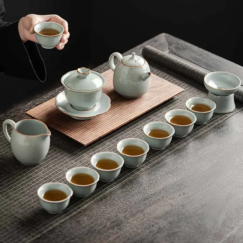 Wooden Vintage Tea Set Cute Spoon Strainer Box Dining Bar Afternoon Warmer Ceremony Tea Set Coffeeware Juego De Te Teaware